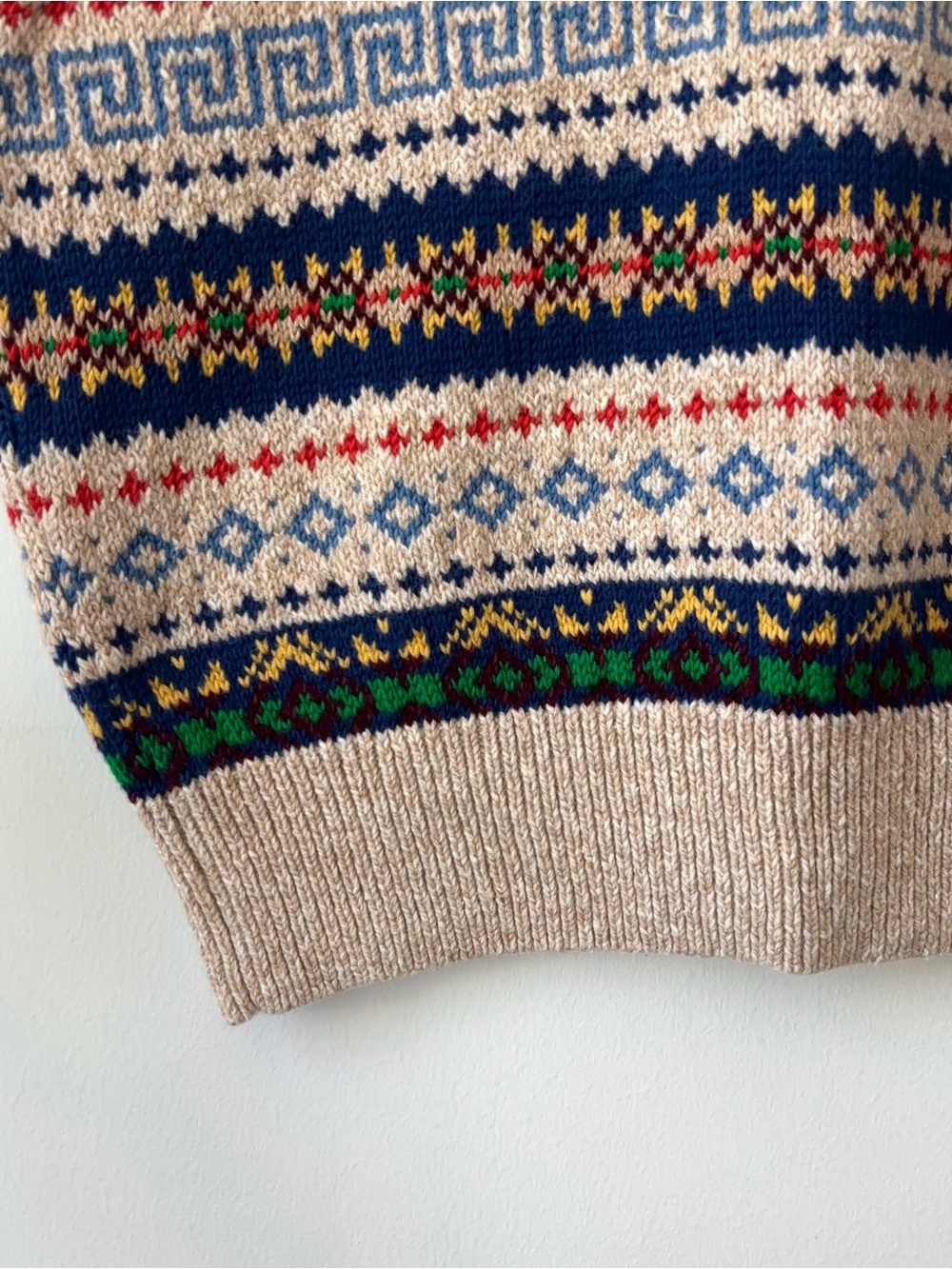 Polo Ralph Lauren Cashmere Linen Blend Fair Isle Sweater Vest Size XL V-Neck - Picture 6 of 9